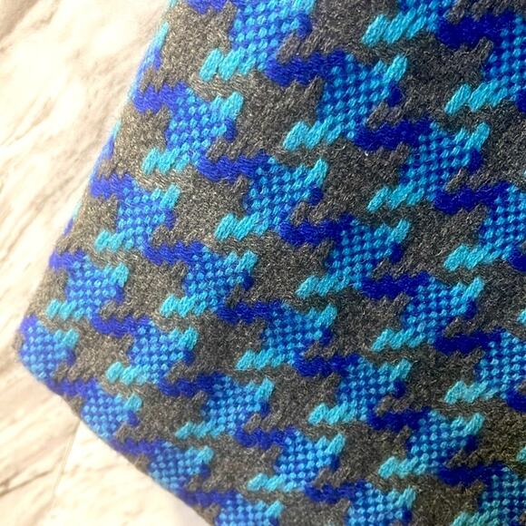 Talbots size 10 Blue and Black womans Houndstooth Pencil Skirt - Picture 6 of 8